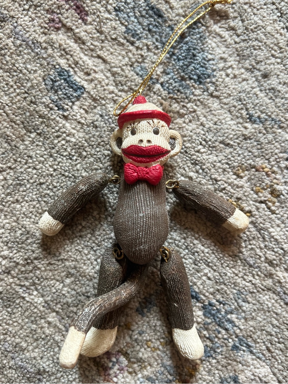 Vintage Sock Monkey Ornament